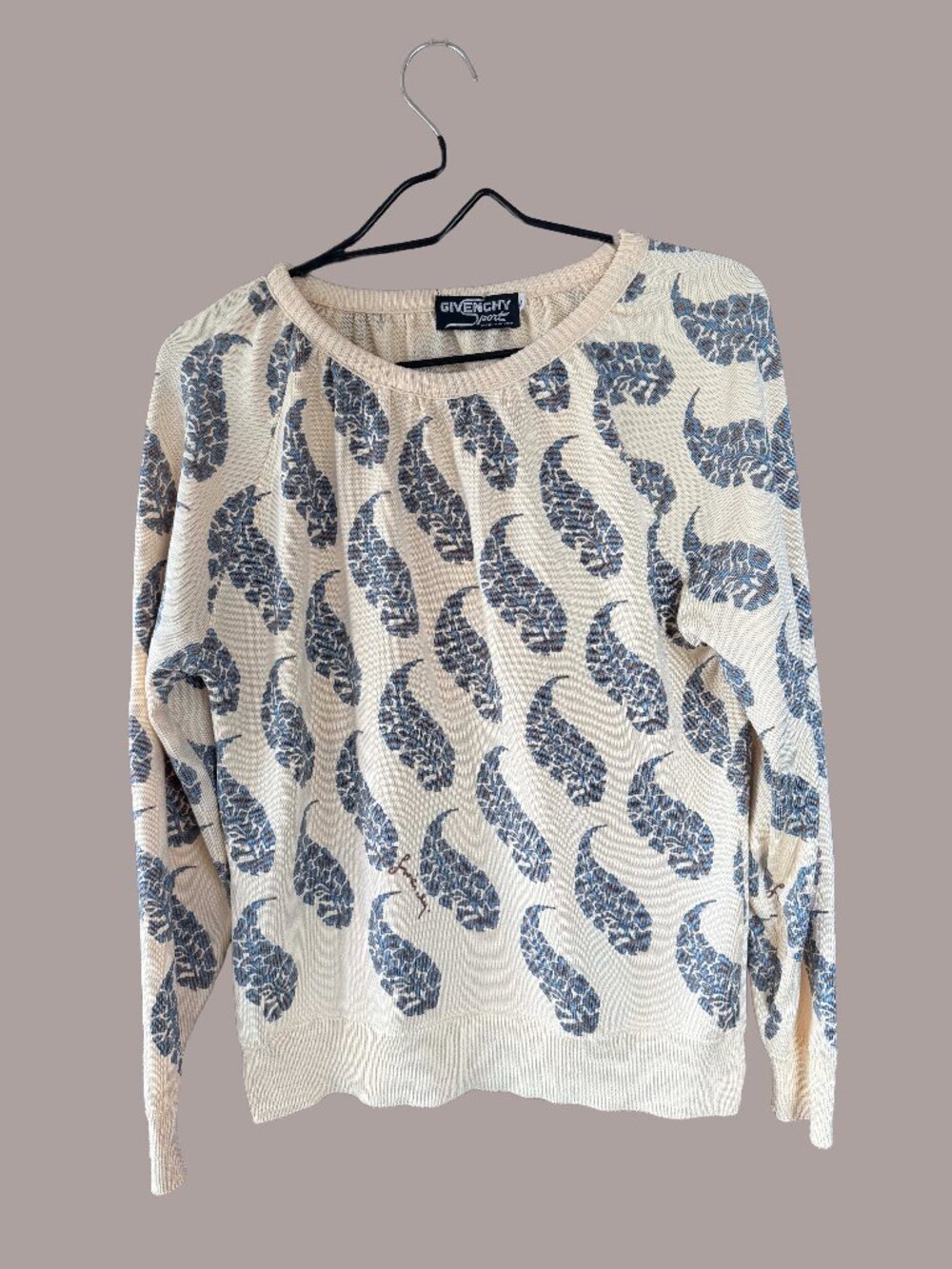 Givenchy Sport Vintage Paisley Knit Sweater Designer L/XL